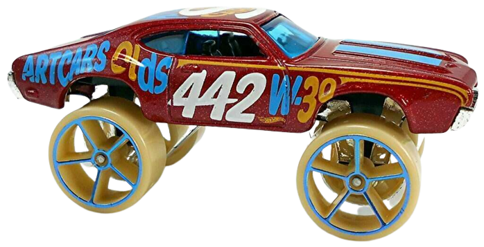 Hot Wheels 2019 - Collector # 240/250 - HW Art Cars 5/10 - Olds 442 W-30 (4X4 version) - Maroon - USA