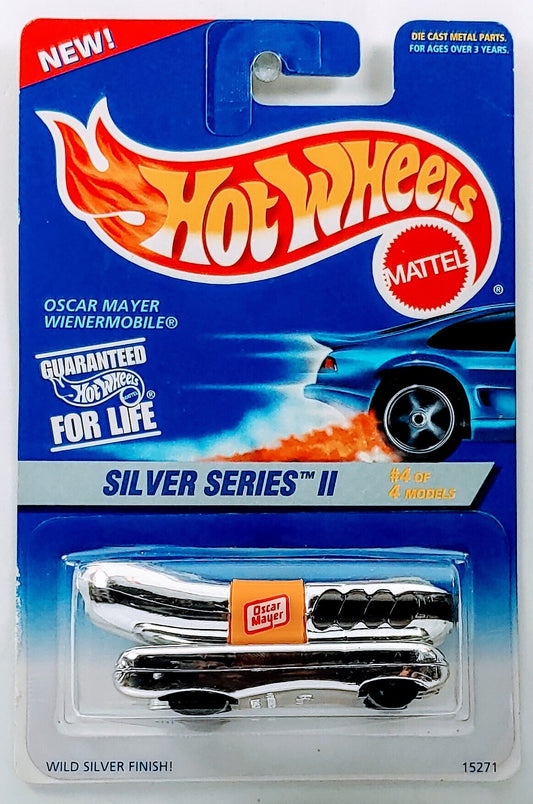 Hot Wheels 1996 - Collector # 423 - Silver Series II 4/4 - Oscar Mayer Wienermobile - Chrome - Black 5 Spokes - USA