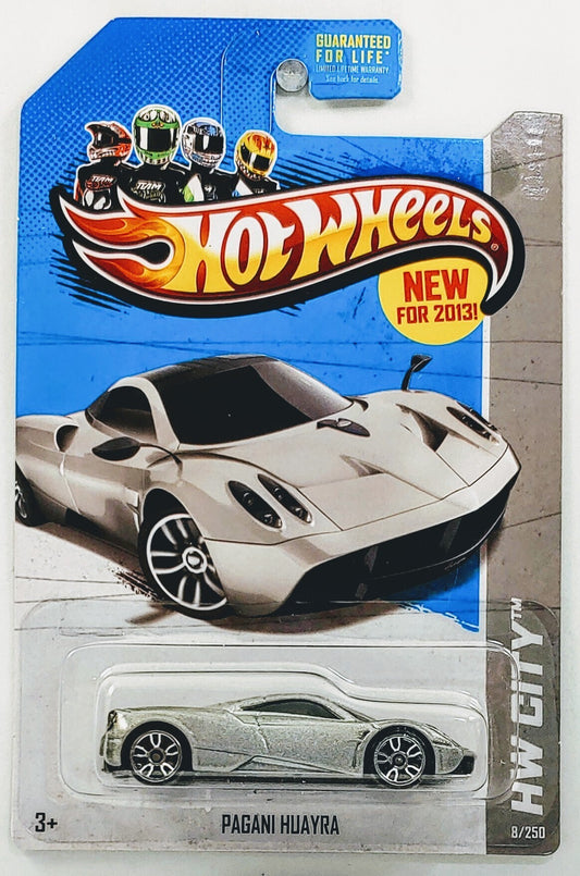 Hot Wheels 2013 - Collector # 008/250 - HW City / Street Power / New Models - Pagani Huayra - Silver - USA Card