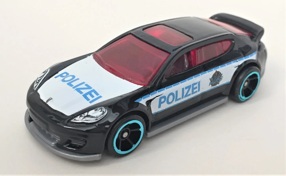 Hot Wheels 2019 - Collector # 100/250 - HW Rescue 10/10 - Porsche Panamera - Black - 'HWPD' / 'Polizei' - USA FSC