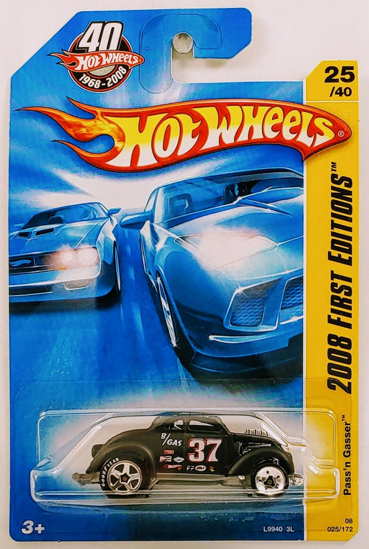 Hot Wheels 2008 - Collector # 025/172 - First Editions 25/40 - Pass'n Gasser - Flat Black - IC