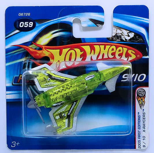 Hot Wheels 2005 - Collector # 059/183 - First Editions / X-Raycers 9/10 - Poison Arrow (Experimental Aircraft) - Transparent Green - Ineternational Short Card