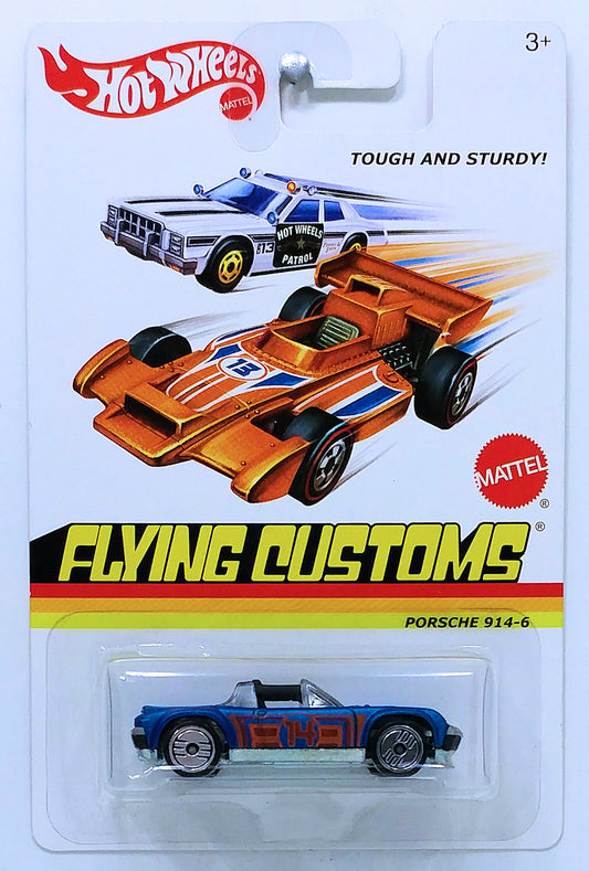 Hot Wheels 2013 - Flying Customs / Mix 4 -  Porsche 914-6 - Blue / Red & Orange Graphics - UH Wheels - Metal/Metal - Target Exclusive