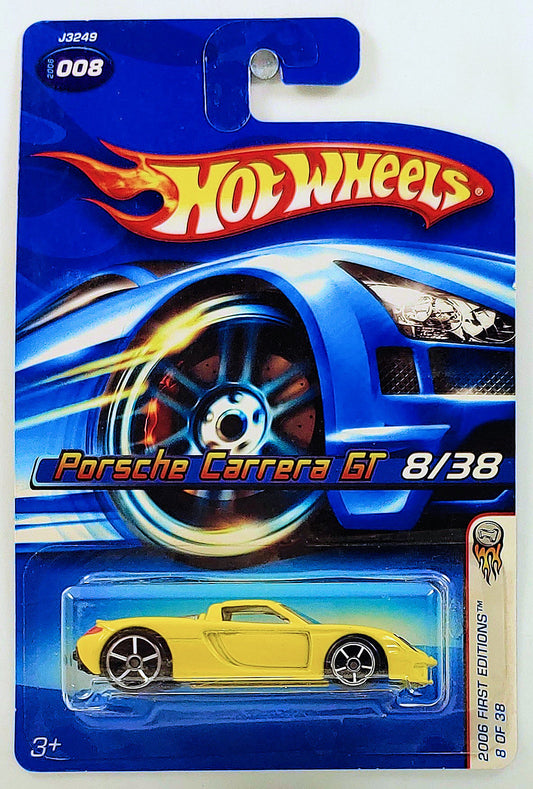 Hot Wheels 2006 - Collector # 008/223 - First Editions 8/38 - Porsche Carrera GT - Yellow - OH5SP Wheels - USA