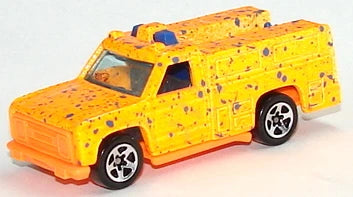 Hot Wheels 1996 - Collector # 408 - Splatter Paint Series 1/4 - Rescue Ranger - Day-Glo Orange - 5 Spokes - USA