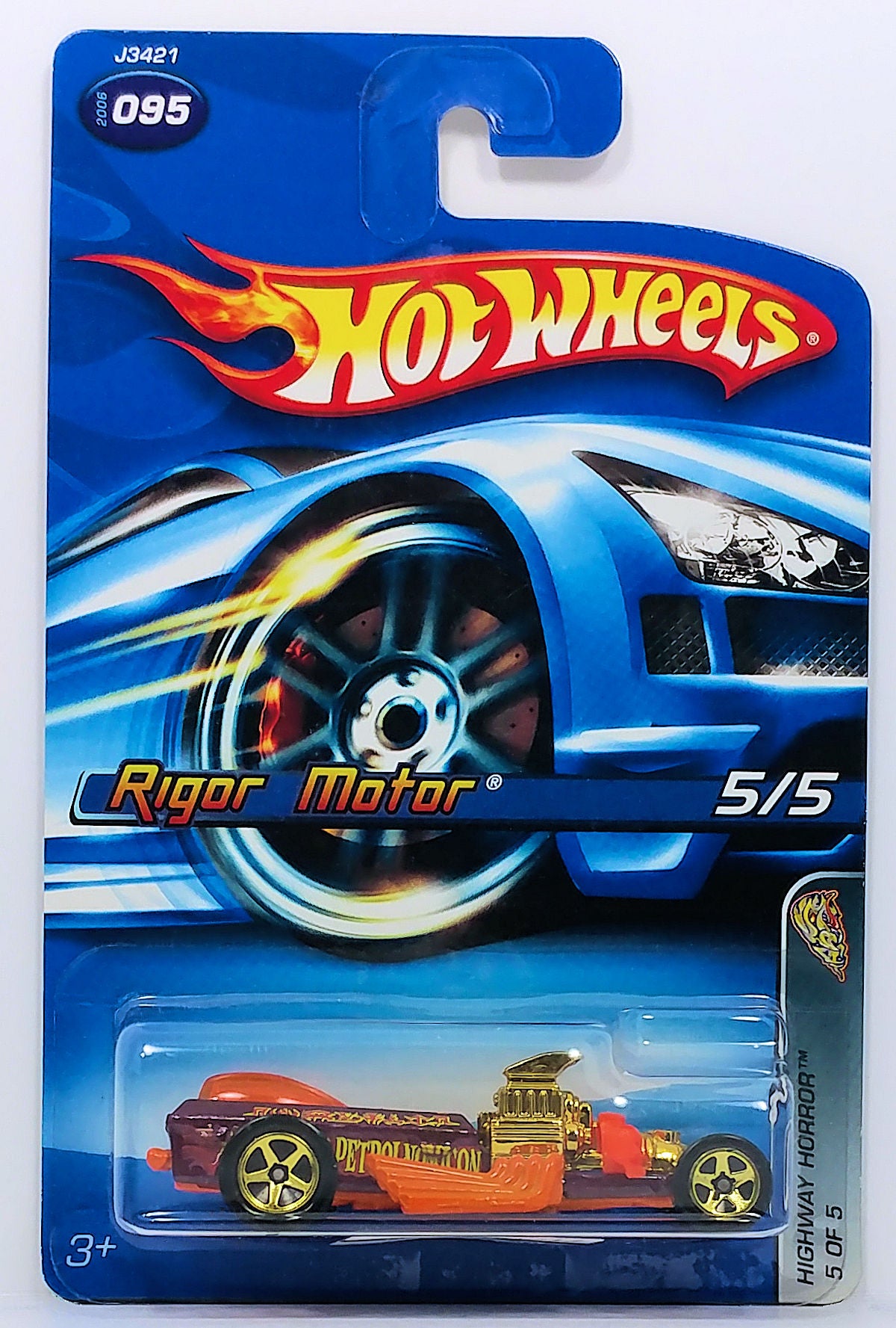 Hot Wheels 2006 - Collector # 095/223 - Highway Horror 5/5 - Rigor Motor - Purple - USA '06 Card
