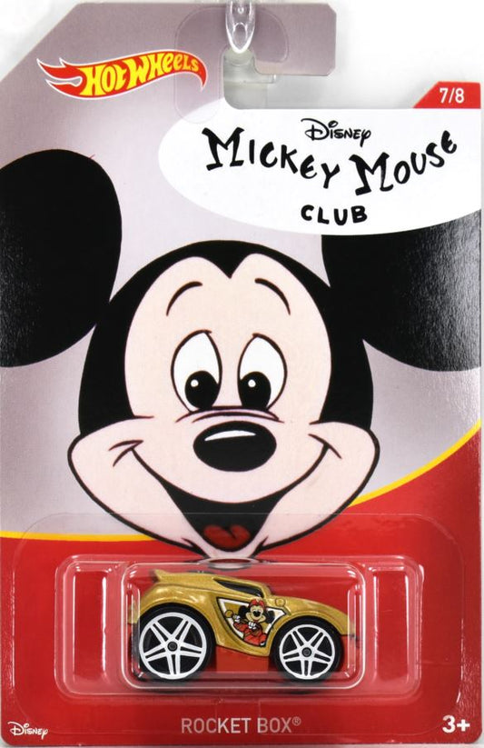 Hot Wheels 2018 - Disney Mickey Mouse # 7/8 - Rocket Box - Gold / Mickey Mouse Club - Walmart Exclusive - Disney Blister Card