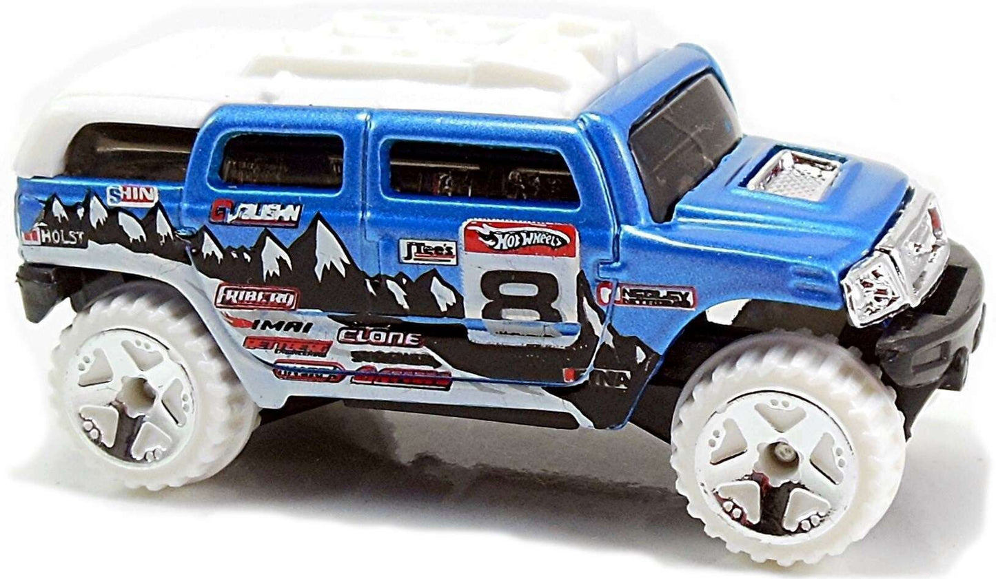 Hot Wheels 2011 - Collector # 194/244 - Thrill Racers / Ice 2/6 - Rockster (HumVee) - Blue / # 8 - USA Card