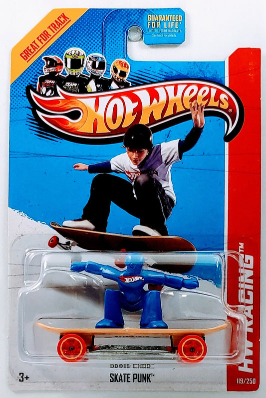 Hot Wheels 2013 - Collector # 119/250 - HW Racing / Thrill Racers / New Models - Skate Punk - Tan Board / Blue Body - USA Card