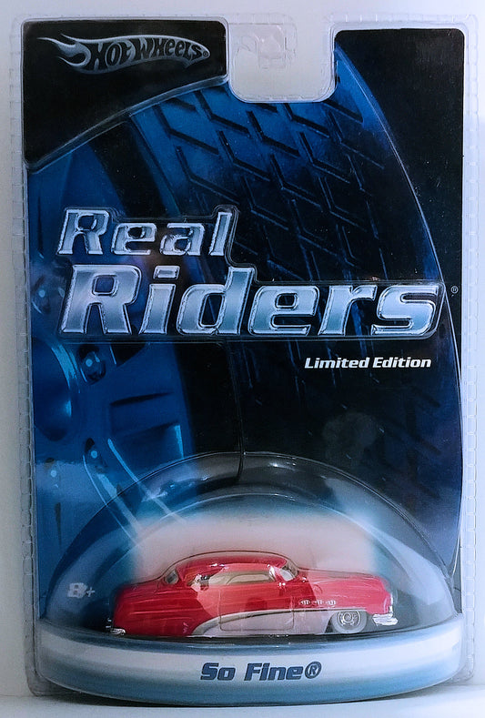 Hot Wheels 2005 - Real Riders Series - KMart / Sears Exclusive - So Fine (1951 Buick Roadmaster) - Red - White Wall Real Riders - Limited Edition - Plastic Clamshell - MPN H9208