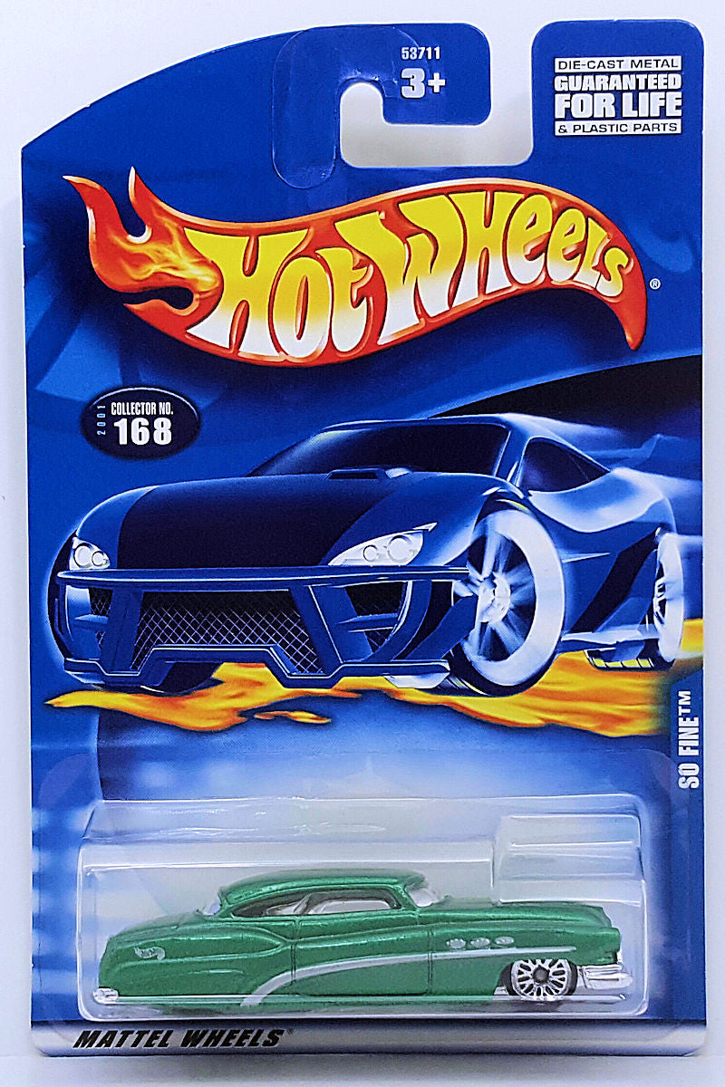 Hot Wheels 2001 - Collector # 168/240 - So Fine - Metallic Green - Lace Wheels - USA Card