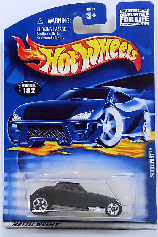 Hot Wheels 2001 - Collector # 182/240 - Sooo Fast - Flat Black - USA Card