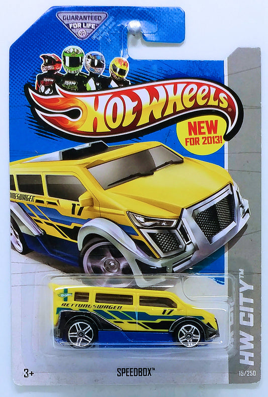 Hot Wheels 2013 - Collector # 015/250 - HW City / HW Rescue / New Models - Speedbox - Yellow - USA Card