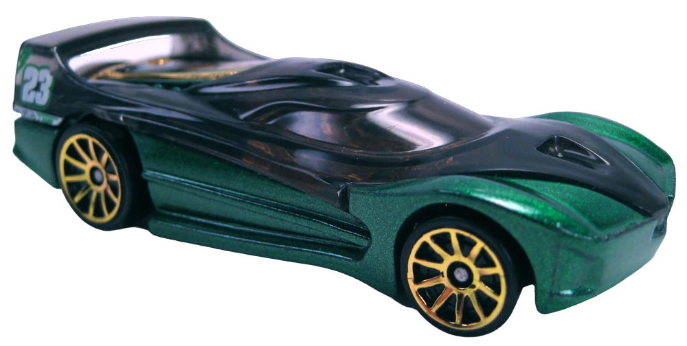 Hot Wheels 2012 - Collector # 015/247 - New Models 15/50 - "Spin King" - Metalflake Dark Green - Designed by Shane Warne - USA