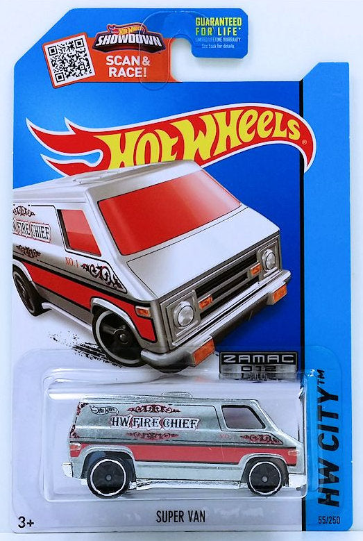 Hot Wheels 2015 - Collector # 055/250 - HW City / HW Rescue / ZAMAC 012 - Super Van - ZAMAC / HW Fire Chief - Walmart Exclusive - USA Card