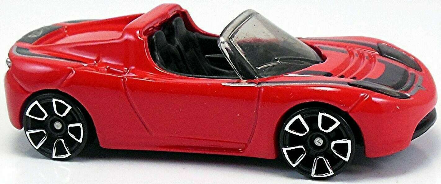 Hot Wheels 2016 - Collector # 241/250 - HW Green Speed 1/5 - Tesla Roadster - Red Enamel - Y5 Wheels - USA Card