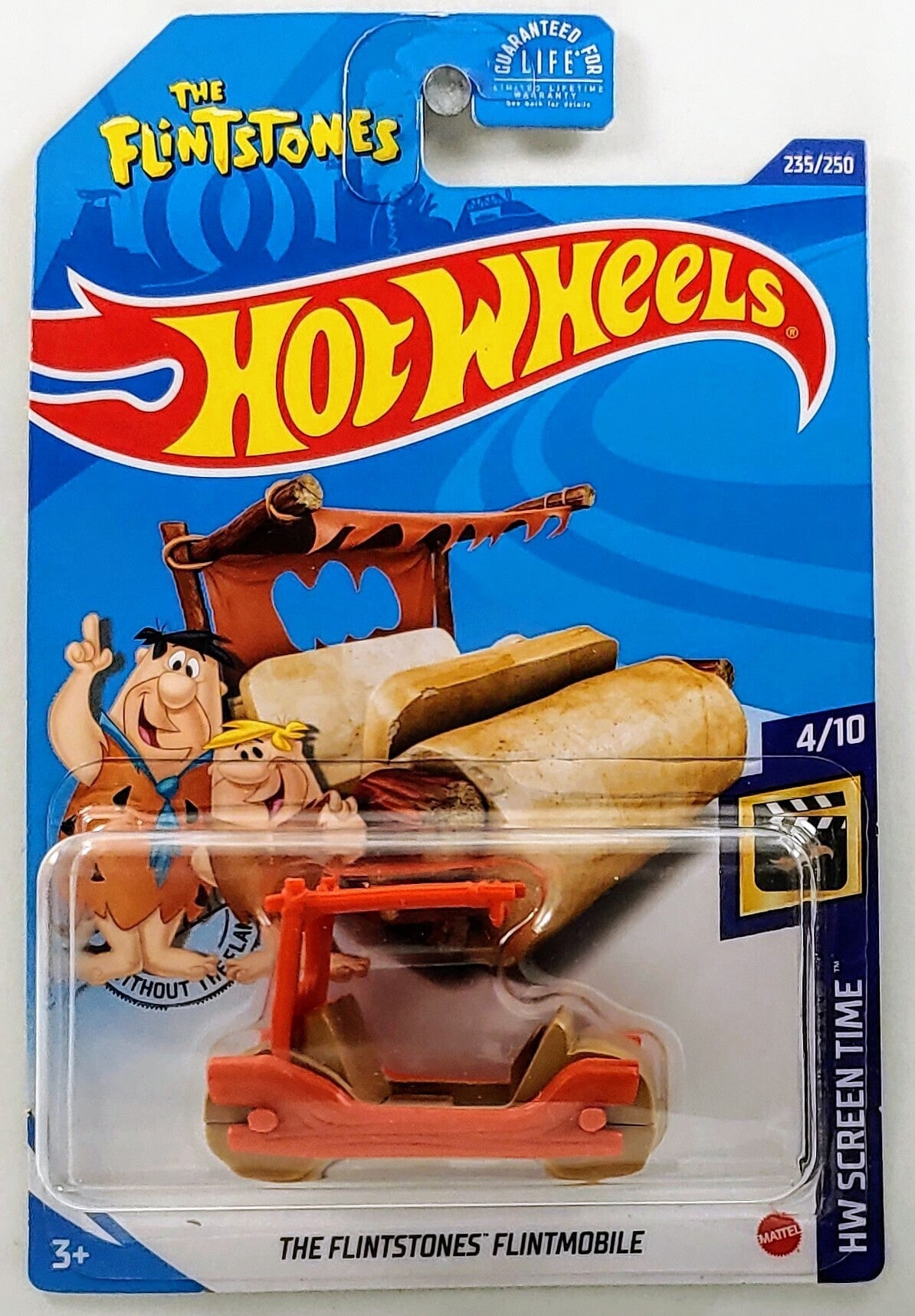 Hot Wheels 2020 - Collector # 235/250 - HW Screen Time 4/10 - The Flintstone's Flintmobile - Brown & Orange - USA Card