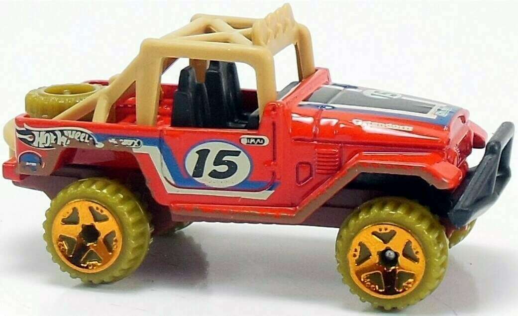 Hot Wheels 2012 - Collector # 186/247 - Thrill Racers / Swamp Rally 1/5 - Toyota Land Cruiser FJ40 - Red / #15 - USA