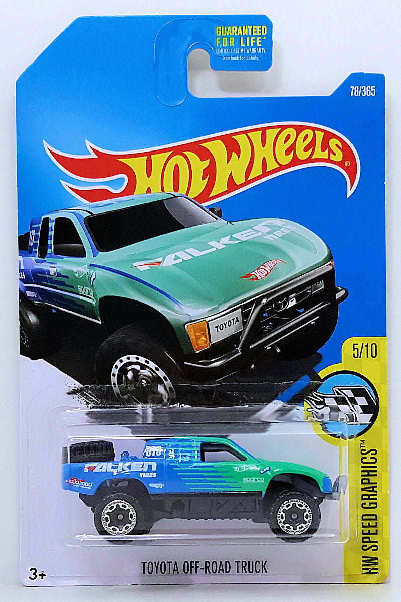 Hot Wheels 2017 - Collector # 078/365 - HW Speed Graphics 5/10 - Toyota Off-Road Truck - Blue / Falken Tires - USA