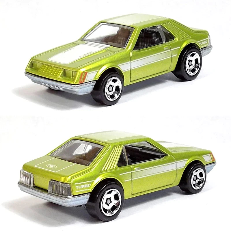 Hot Wheels 2013 - Cool Classics 06/30 - Turbo Mustang - Spectrafrost Antifreeze - Metal/Metal & Retro Slots - Red Car Card