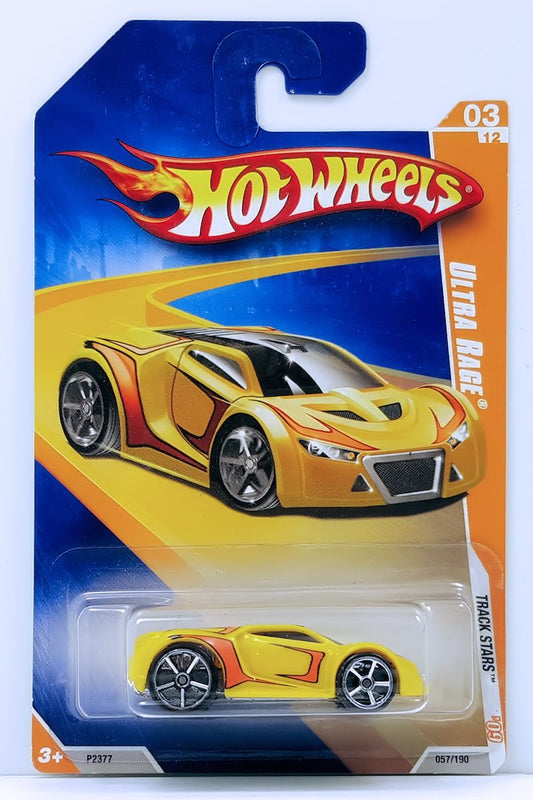 Hot Wheels 2009 - Collector # 057/190 - Track Stars 03/12 - Ultra Rage - Yellow - USA Card