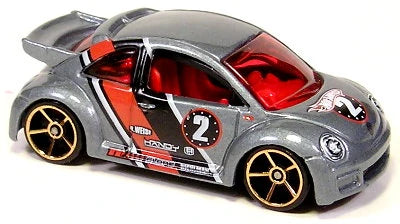 Hot Wheels 2005 - Collector # 142/183 - Volkswagen New Beetle Cup - Gray - Faster Than Ever Wheels