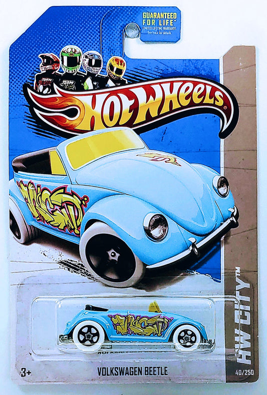 Hot Wheels 2013 - Collector # 040/250 - HW City / Grafitti Rides - Volkswagen Beetle - Baby Blue - USA Card
