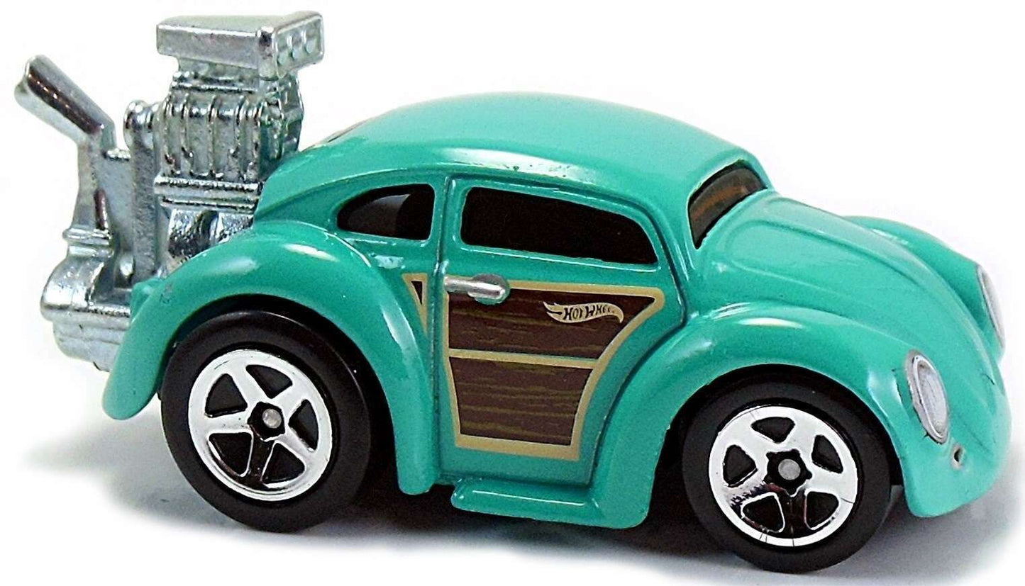 Hot Wheels 2017 - Collector # 074/365 - Tooned 7/10 - Volkswagen Beetle - Turquoise / Woodgrain Panels - USA Card