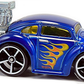 Hot Wheels 2012 - Collector # 151/247 - Heat Fleet 1/10 - Volkswagen Beetle (Tooned) - Blue - Plastic Exhaust - USA Card