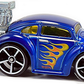 Hot Wheels 2012 - Collector # 151/247 - Heat Fleet 1/10 - Volkswagen Beetle (Tooned) - Blue - Metal Exhaust - USA