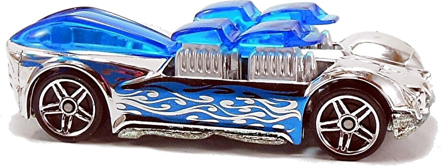 Hot Wheels 2006 - Collector # 069/223 - Chrome Burnerz 4/5 - What-4-2 - Chrome / Blue Flames, Scoops & Window - USA Card
