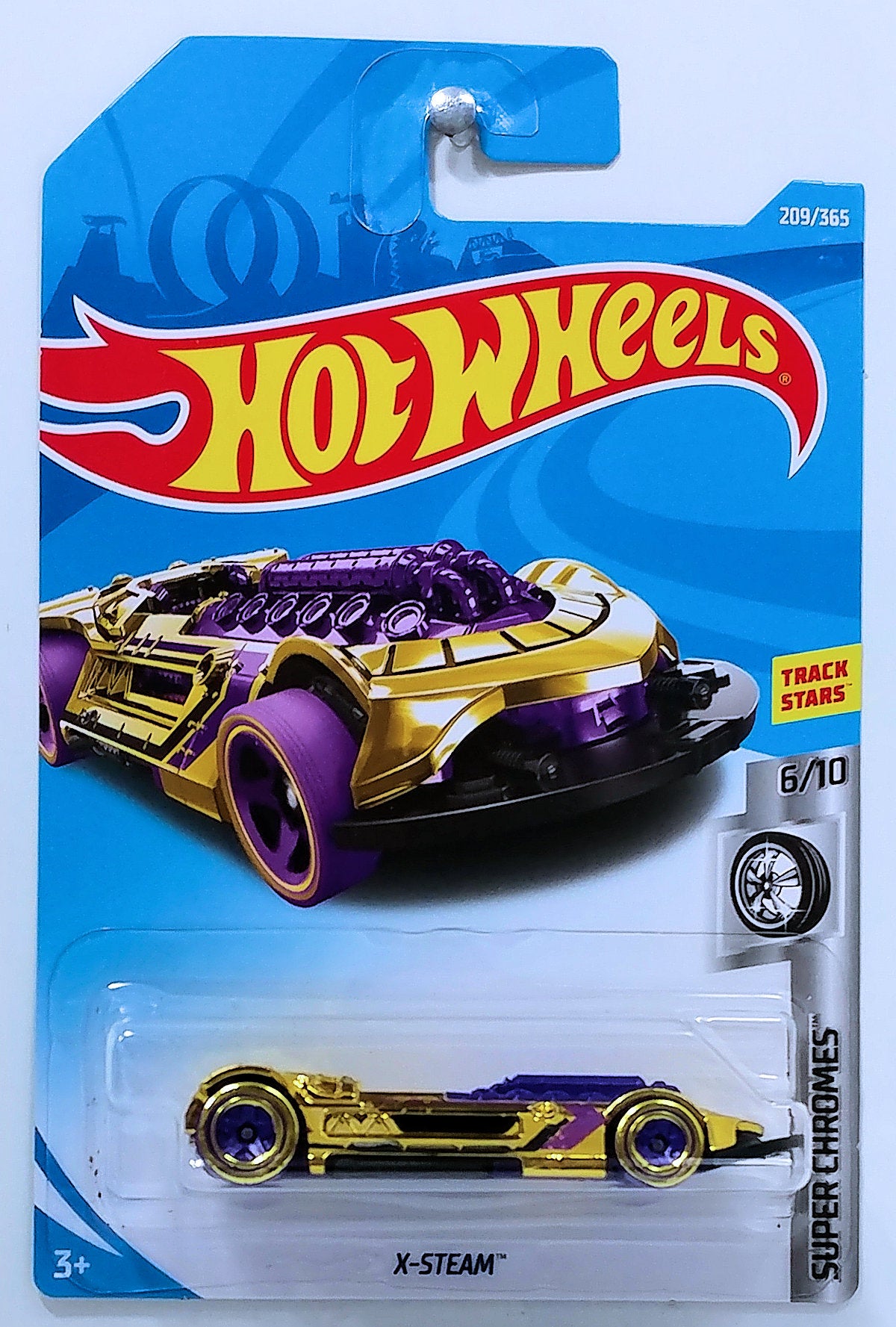Hot Wheels 2018 - Collector # 209/365 - Super Chromes 6/10 - X-Steam - Gold Chrome - IC