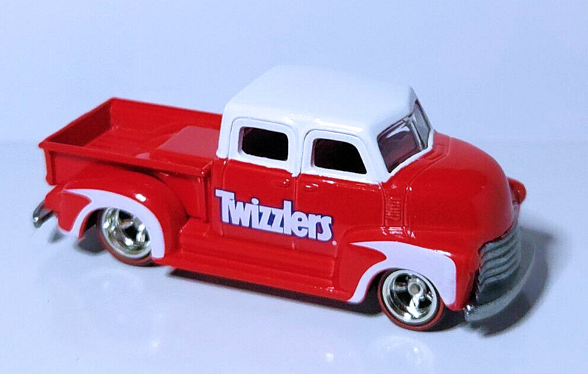Hot Wheels 2010 - Delivery / Sweet Rides - '50s Chevy Truck - Red & White / Twizzlers - Metal/Metal & Real Riders
