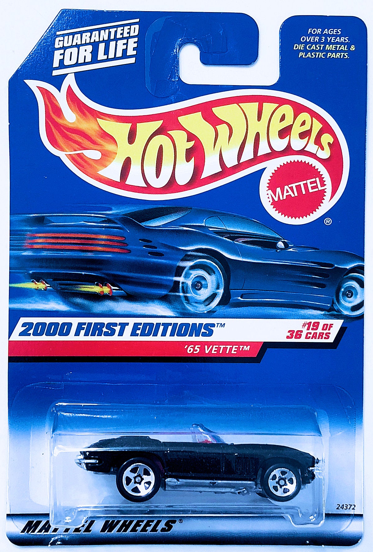 Hot Wheels 2000 - Collector # 079/250 - '65 Vette - Angled Card