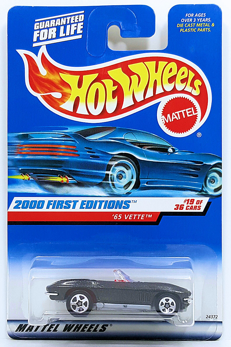 Hot Wheels 2000 - Collector # 079/250 - First Editions 19/36 - '65 Vette - Black - USA