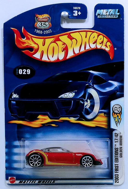 Hot Wheels 2003 - Collector # 029/220 - First Editions 17/42 - Golden Arrow - Red - 10 Spokes - USA '1968-2003 Anniversary'
