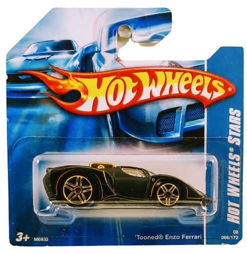 Hot Wheels 2008 - Collector # 066/172 - Hot Wheels Stars - 'Tooned Enzo Ferrari - Flat Black - SC