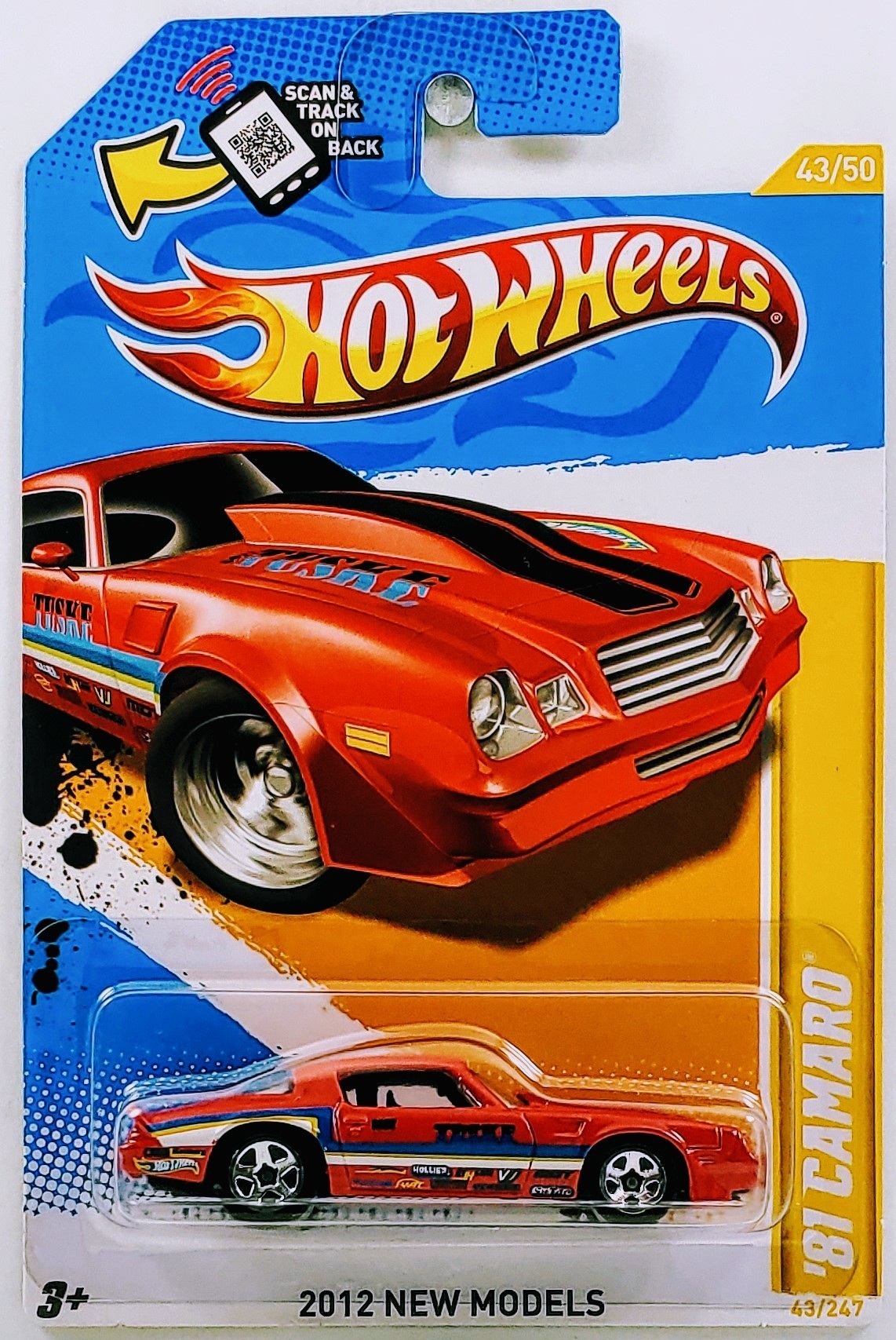 Hot Wheels 2012 - Collector # 043/247 - New Models 43/50 - '81 Camaro - Red - USA Scan & Track Card