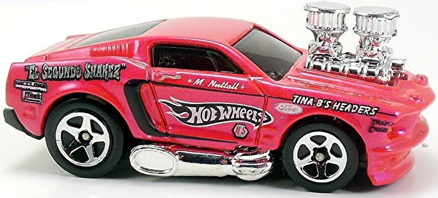 Hot Wheels 2006 - Collector # 128/223 - 1968 Mustang (Tooned) - Pearl Deep Pink with 'Tam's Cams' on Front Fender - USA