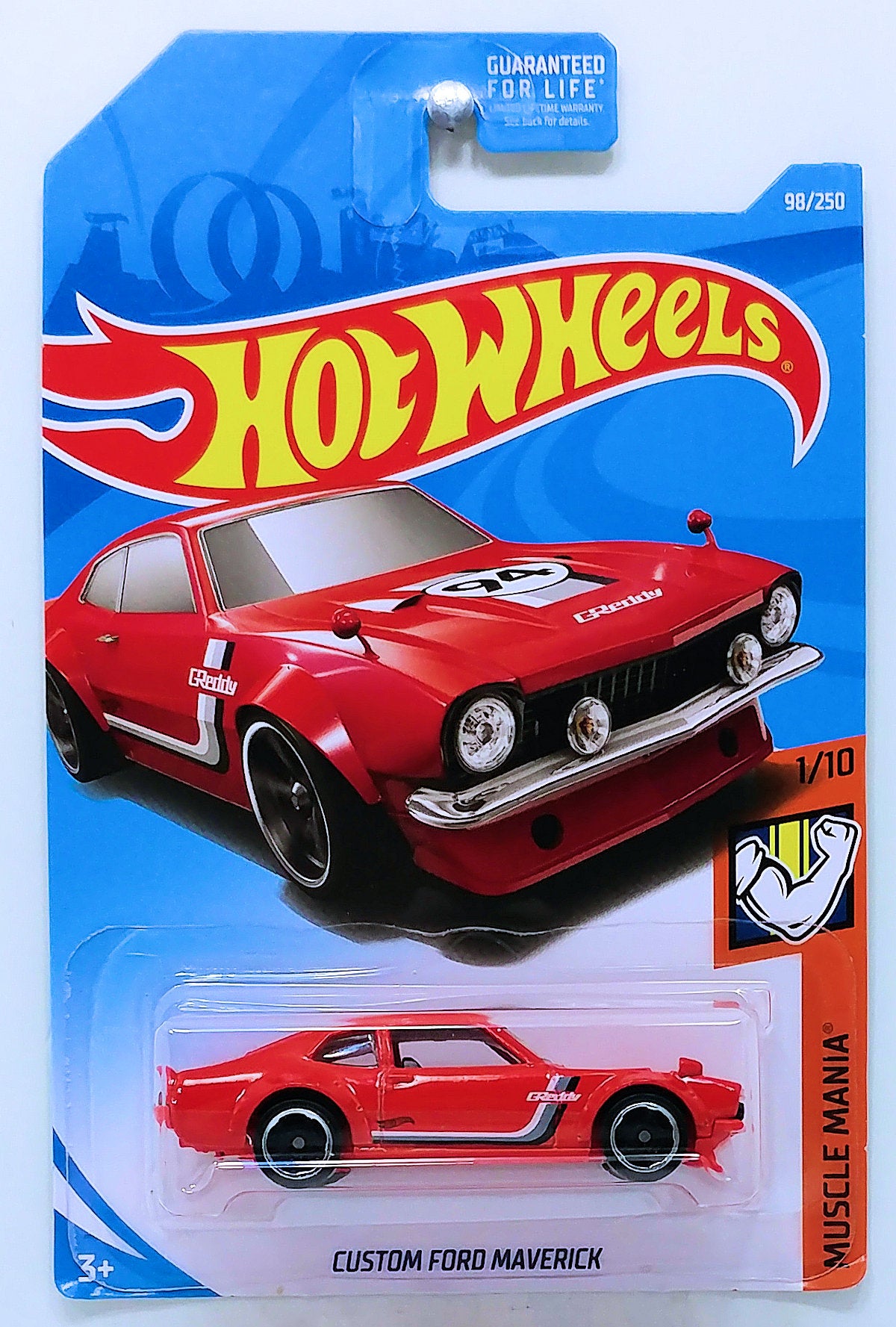 Hot Wheels 2019 - Collector # 098/250 - Muscle Mania 1/10 - Custom Ford Maverick - Red - USA