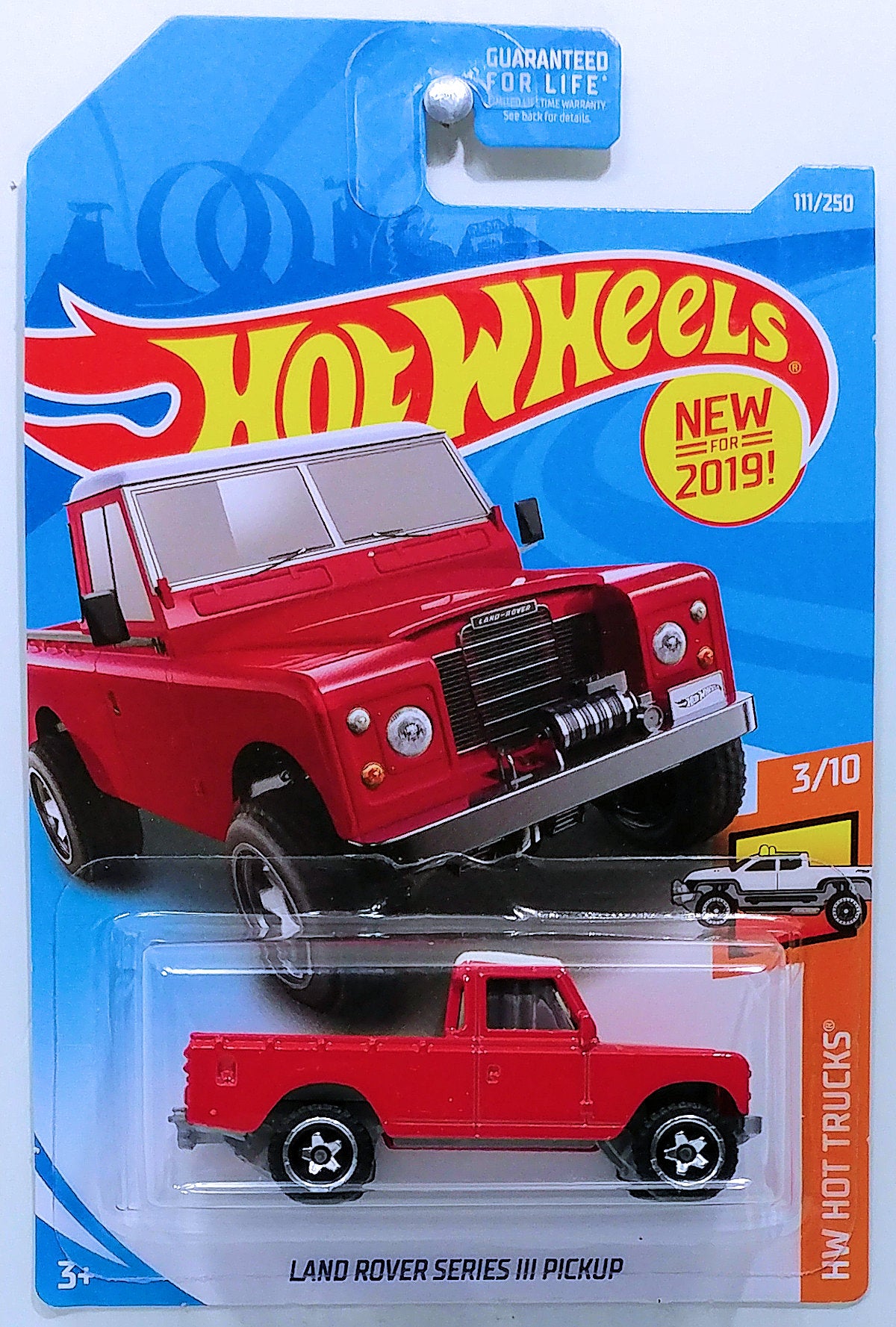 Hot Wheels 2019 - Collector # 111/250 - HW Hot Trucks 3/10 - New Models - Land Rover Series III Pickup - Red - USA