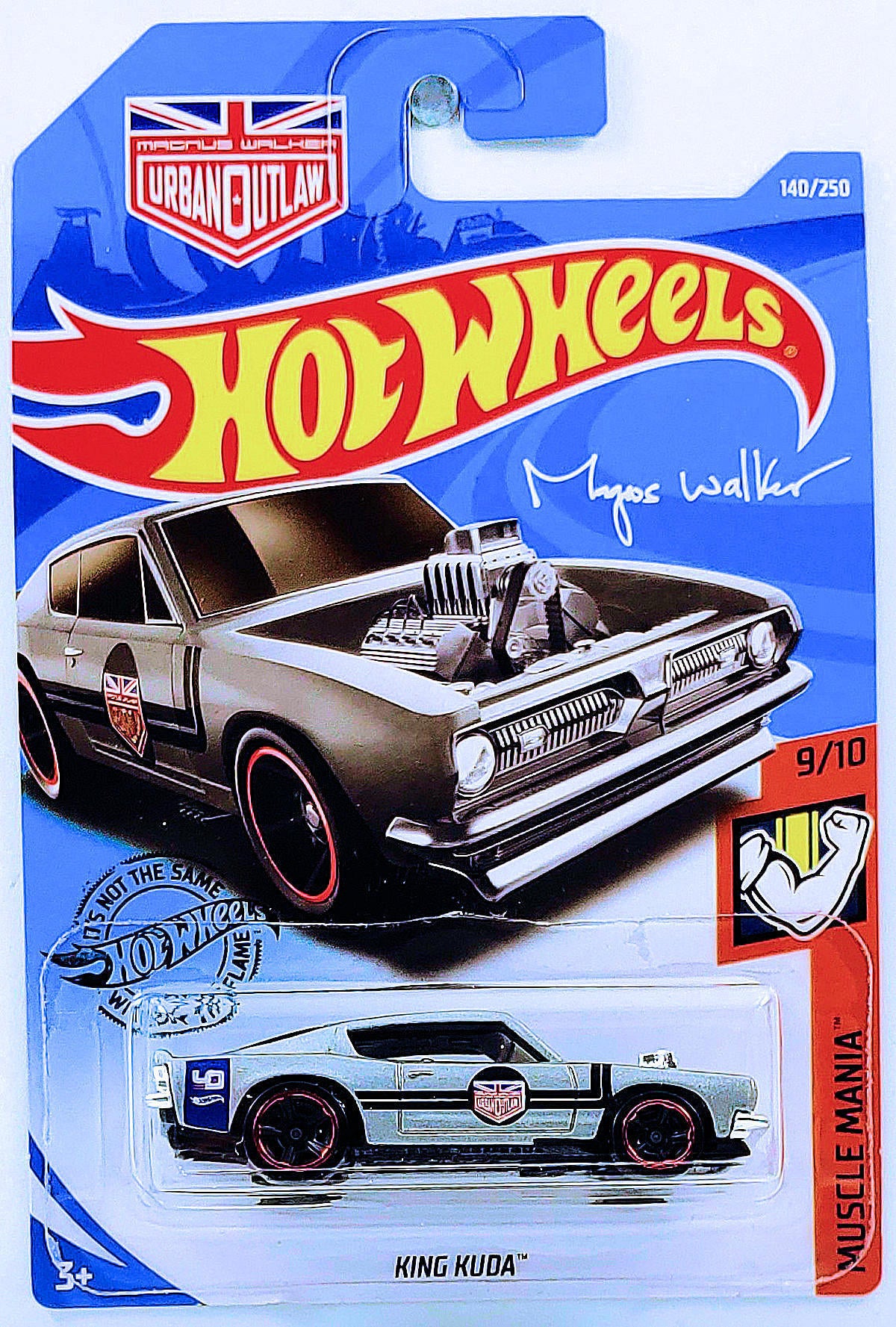 Hot Wheels 2019 - Collector # 140/250 - Muscle Mania 9/10 - King Kuda - Silver - IC with 'Magnus Walker' Logo
