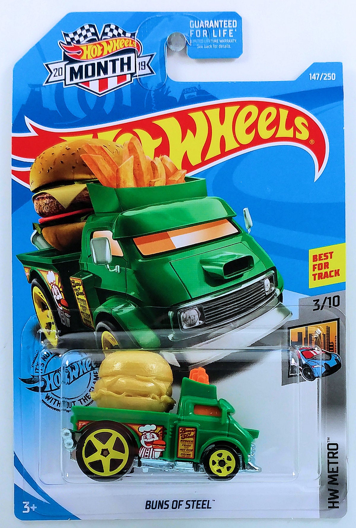 Hot Wheels 2019 - Collector # 147/250 - Buns of Steel - USA 'Month' Card