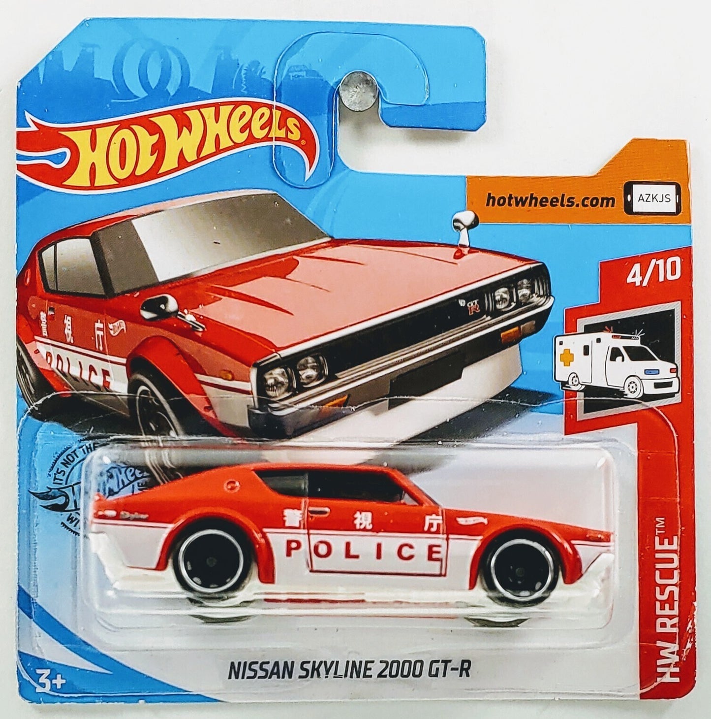 Hot Wheels 2019 - Collector # 160/250 - HW Rescue 4/10 - Nissan Skyline 2000 GT-R - Red - ISC