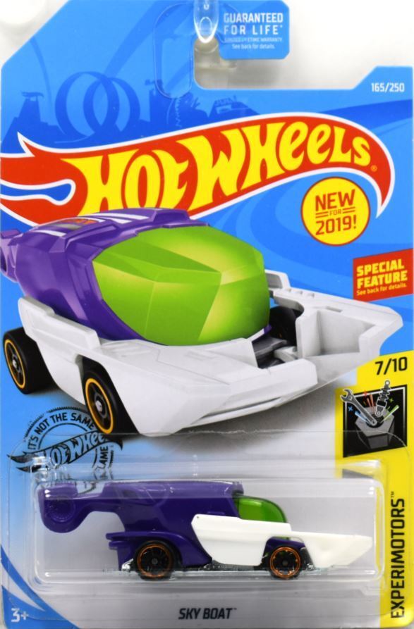 Hot Wheels 2019 - Collector # 165/250 - Experimotors 7/10 - New Models - Sky Boat - Purple/White