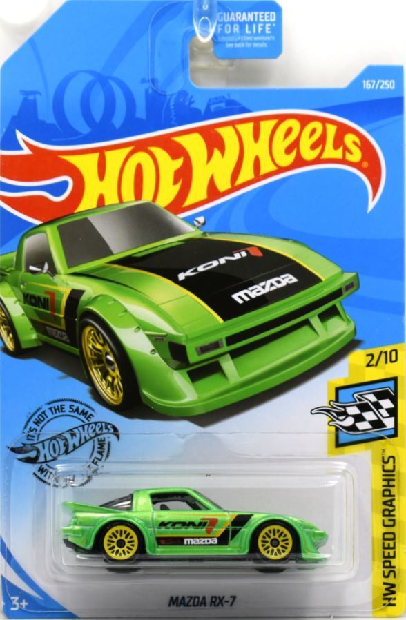 Hot Wheels 2019 - Collector # 167/250 - HW Speed Graphics 2/10 - Mazda RX-7 - Green - USA