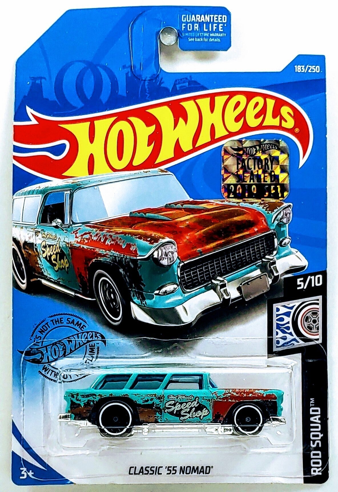 Hot Wheels 2019 - Collector # 183/250 - Classic '55 Nomad - USA Factory Sticker
