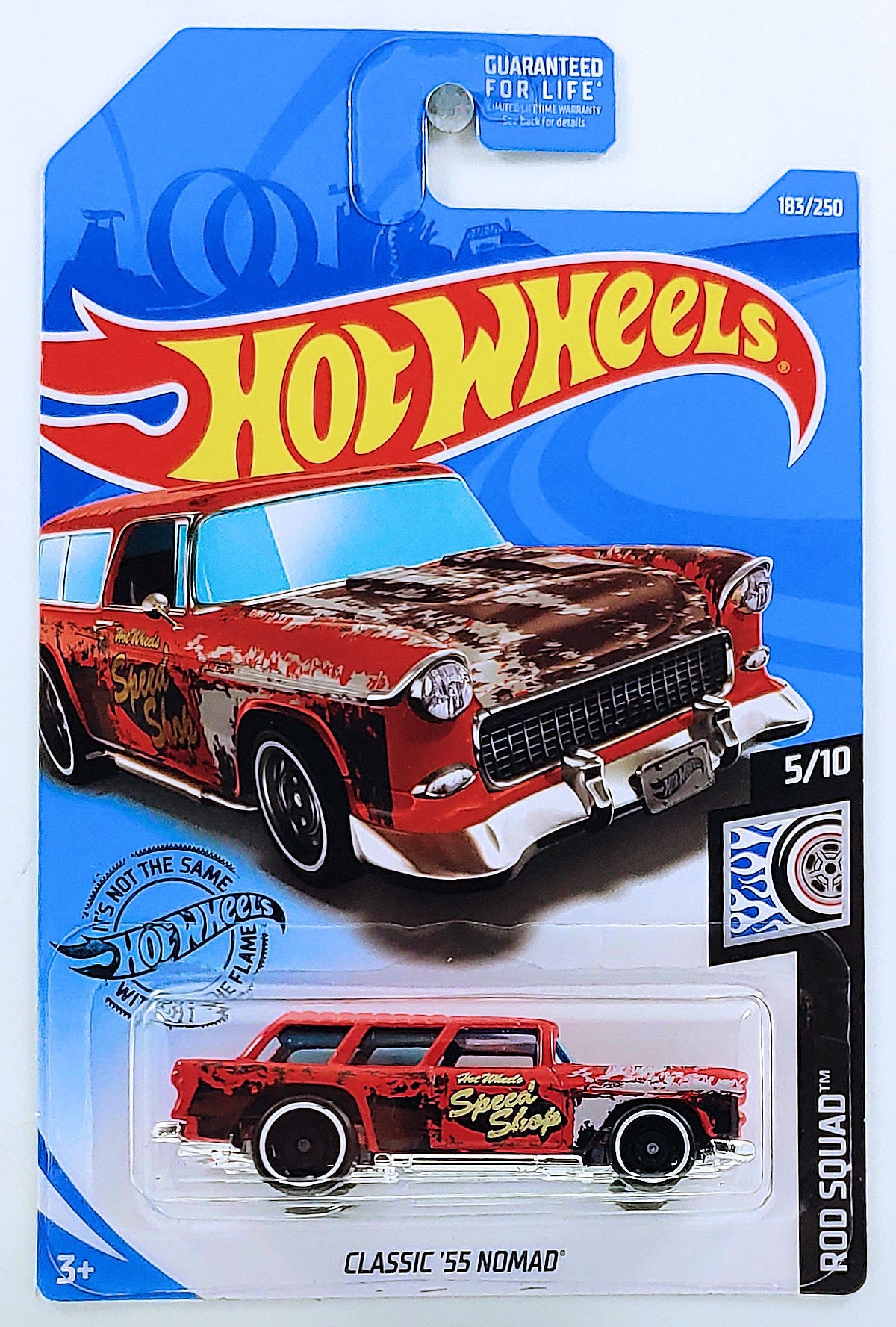 Hot Wheels 2019 - Collector # 183/250 - Rod Squad 5/10 - Classic '55 Nomad - Red - USA