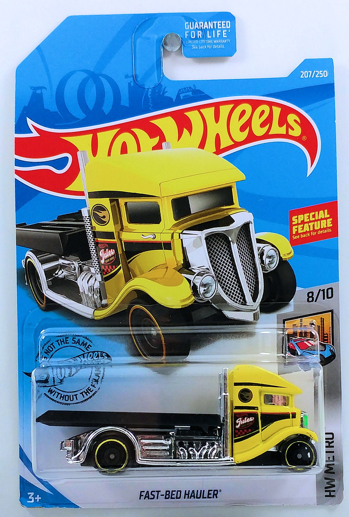 Hot Wheels 2019 - Collector # 207/250 - HW Metro 8/10 - Treasure Hunt - Fast-Bed Hauler - Yellow - USA