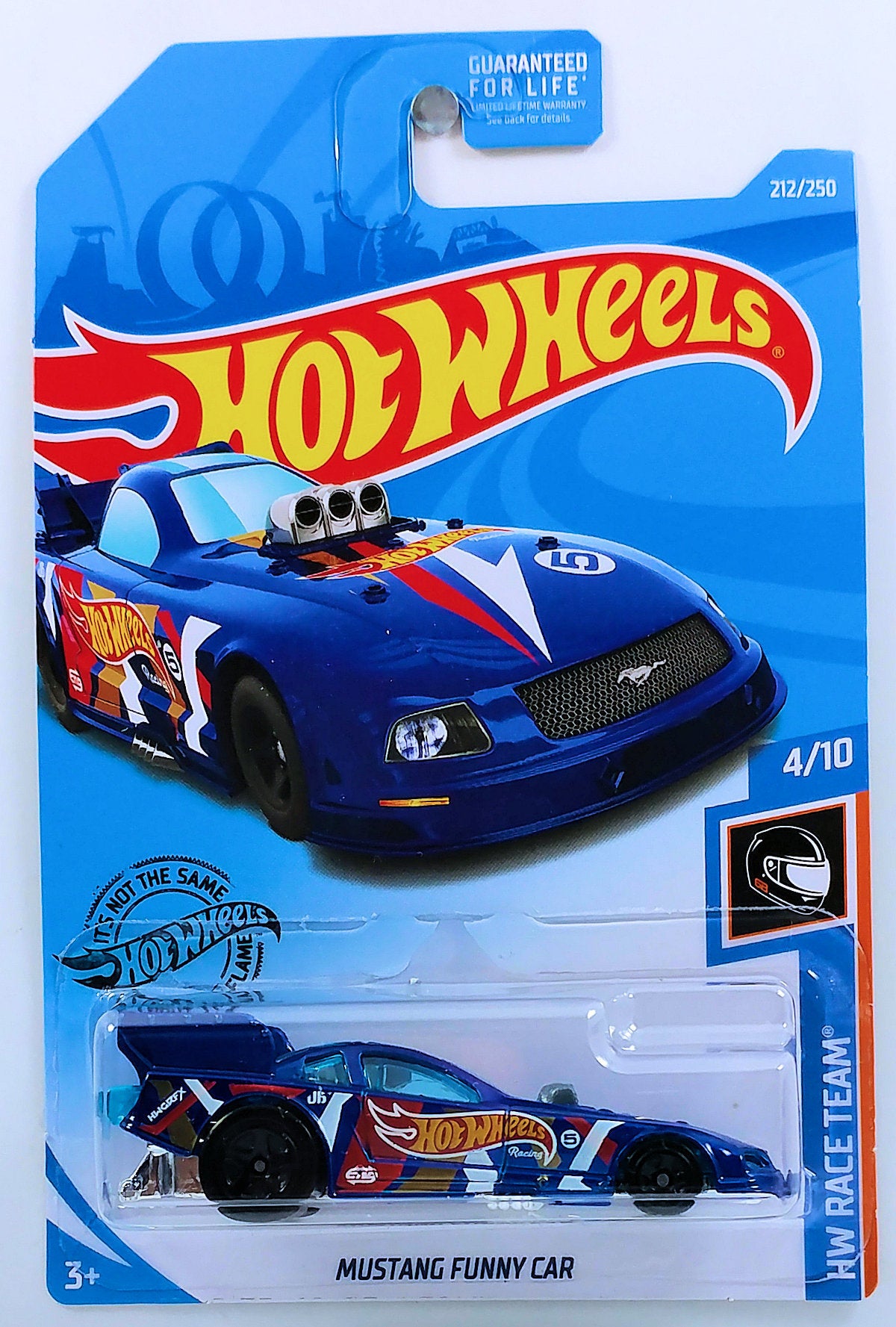 Hot Wheels 2019 - Collector # 212/250 - HW Race Team 4/10 - Mustang Funny Car - Dark Blue - USA